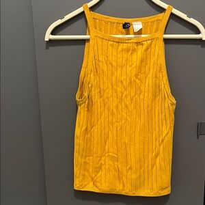 Golden Yellow Ribbed Tank Top